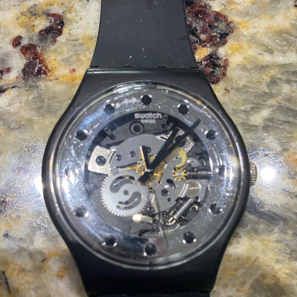 Swatch silver glam unisex watch